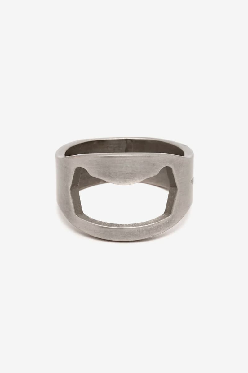 Off White Spring Summer 2019 Industrial Lifesaver necklace Hex Nut bracelet Utility silver-tone ring Jewelry Release silver 