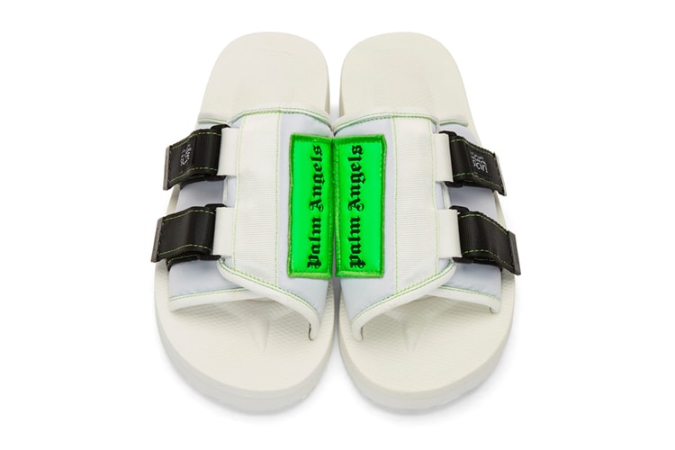 Palm Angels & Suicoke's Patch Slider Sandals Release in a "White/Green" Colorway