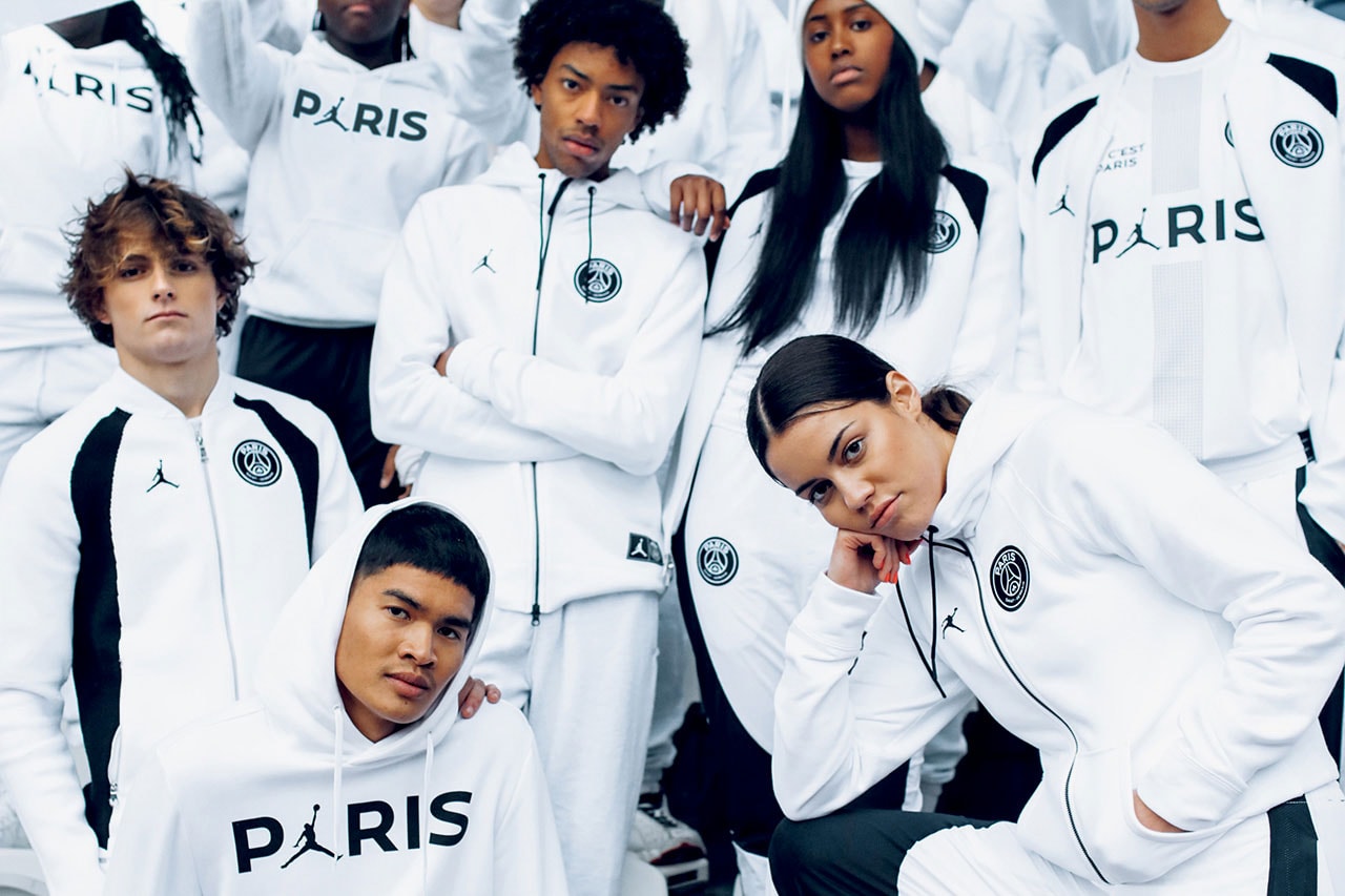 paris saint germain psg fc soccer football team jordan brand capsule collaboration collection monochrome black white drop release date info buy