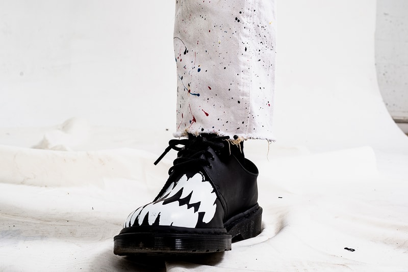 Pleasures Dr Martens 1461 Quad Sole Shoes Collaborative Capsule Collection Teeth Motif Socks T Shirt