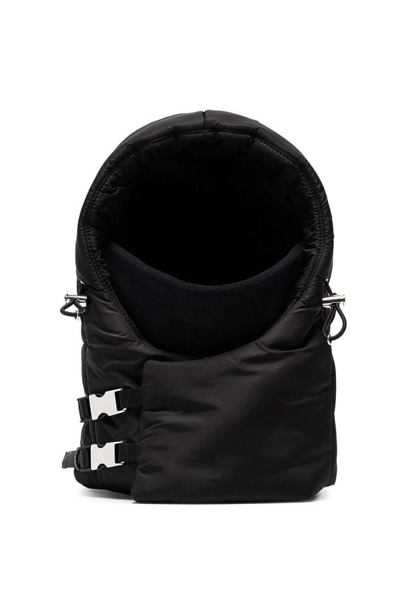 Prada Black Buckle Balaclava Release fashion info headwear accessories padded