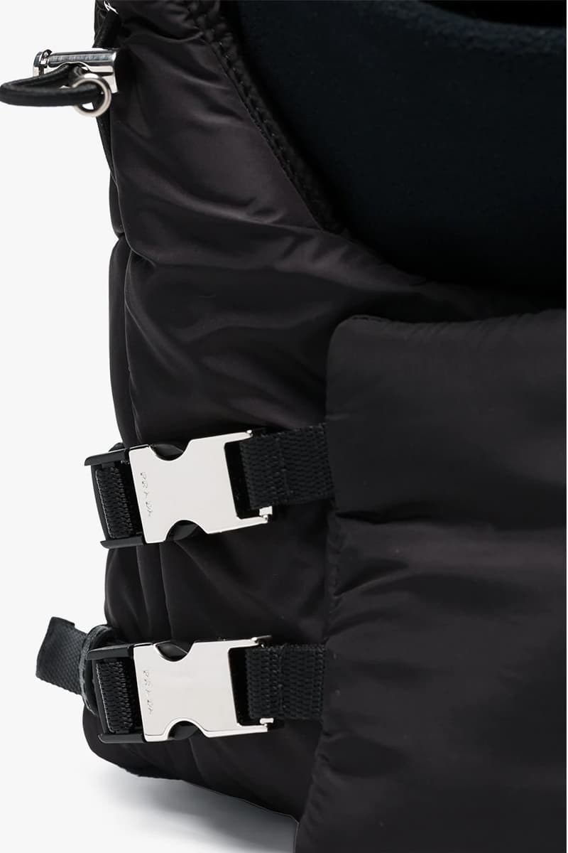 Prada Black Buckle Balaclava Release fashion info headwear accessories padded