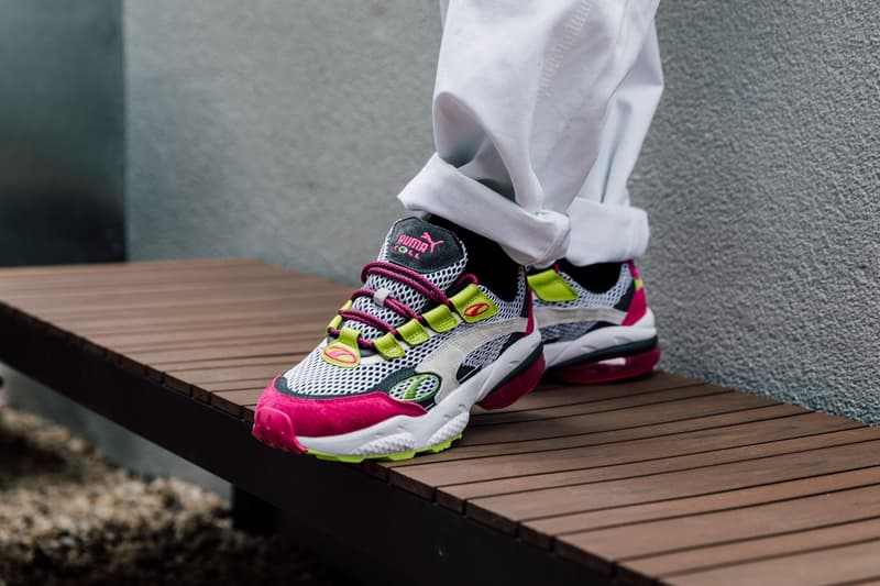 PUMA Cell Venom "Fresh" Closer Look '90s running cushioning bright colors sail neon green pink grey white 