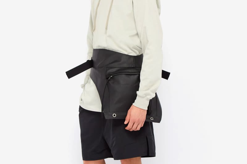 Rick Owens Rubberized-Cotton Utility Belt Bag Release Black 