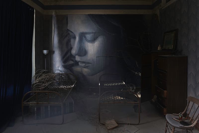 rone empire installation sherbrooke australia abandoned mansion johnny cash hurt artworks murals portraits paintings