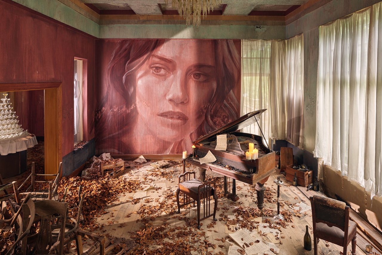 rone empire installation sherbrooke australia abandoned mansion johnny cash hurt artworks murals portraits paintings