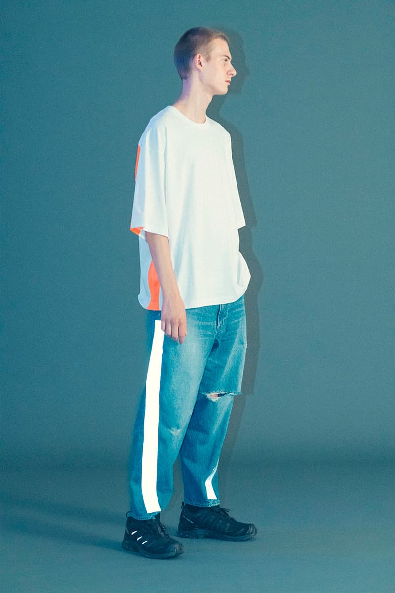 ROTOL Spring/Summer 2019 Lookbook japan workwear americana 3m jeans stitch detailing kimono haori jeans denim orange neon earthy tone coverall outwear jacket tshirt shirt tailoring tailor