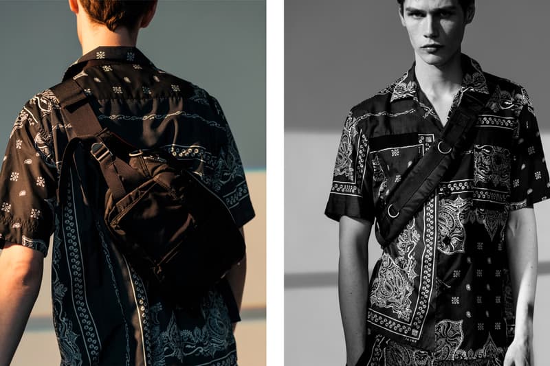 sacai Spotlights Its Coveted SS19 Collabs in Haven's New Editorial dr woo pendleton hoodie denim stadium jacket t shirt shoulder bag porter release drop date price info images apparel