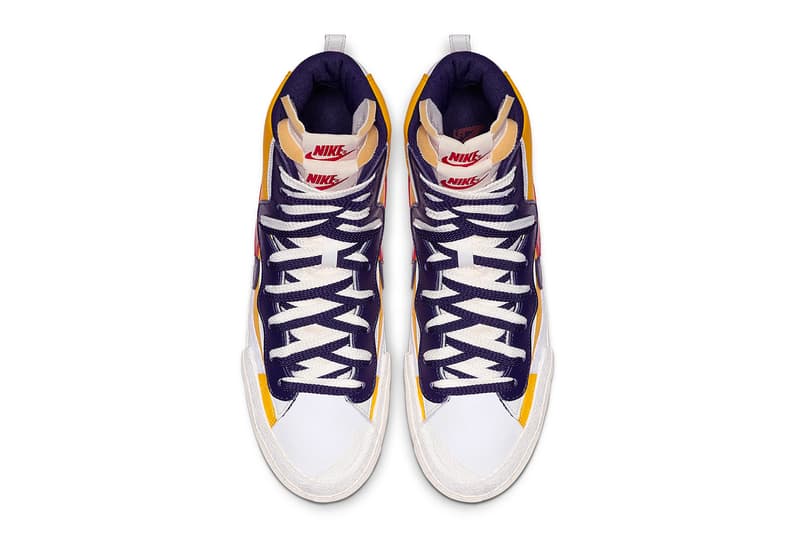 Take a Closer Look at Sacai x Nike Deconstructed Blazer High release drop date images price footwear black white blue red yellow info