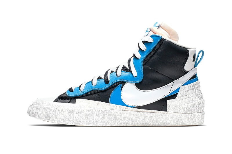 Take a Closer Look at Sacai x Nike Deconstructed Blazer High release drop date images price footwear black white blue red yellow info