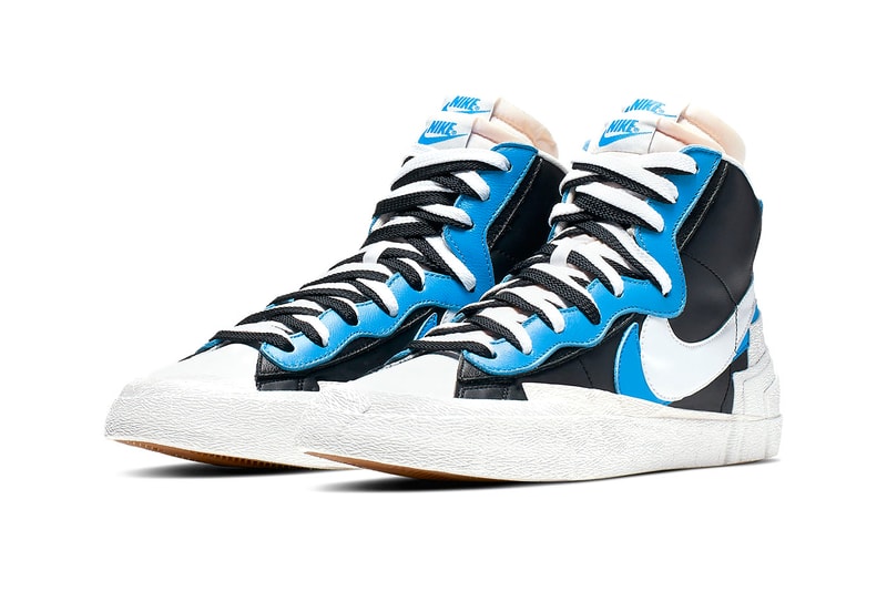 Take a Closer Look at Sacai x Nike Deconstructed Blazer High release drop date images price footwear black white blue red yellow info
