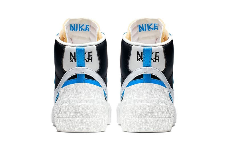 Take a Closer Look at Sacai x Nike Deconstructed Blazer High release drop date images price footwear black white blue red yellow info