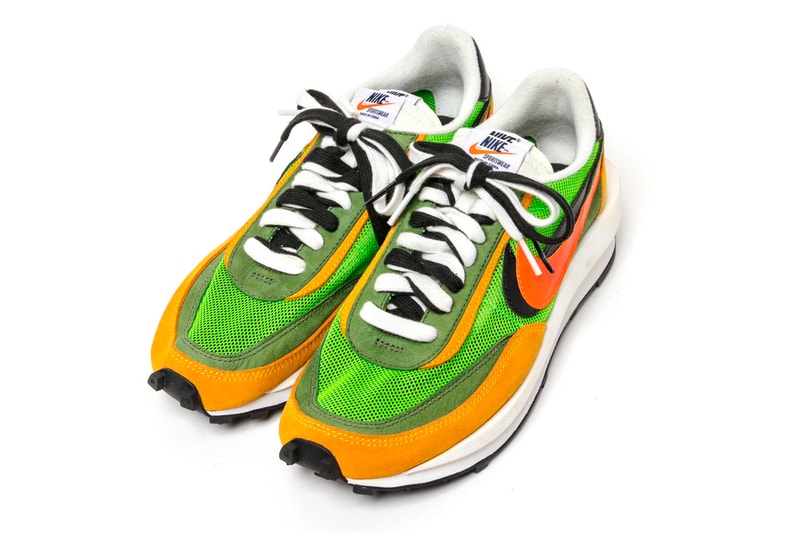 Sacai x Nike LDV Waffle Color: "Green Gusto/Black-Varsity Maize-Safety Orange" Style Code：BV0073-300 Release Date: March 7, 2019 "Varsity Blue/Del Sol-Varsity Red-Black" BV0073-400 release info price stockist