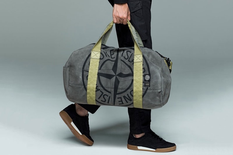 Stone Island PORTER Bags Limited Drop on App man made suede textile garment dye duffel backpack shoulder fanny pack bag