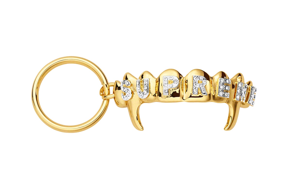 Supreme Spring/Summer 2019 Accessories Gold Grill Fangs Keyring