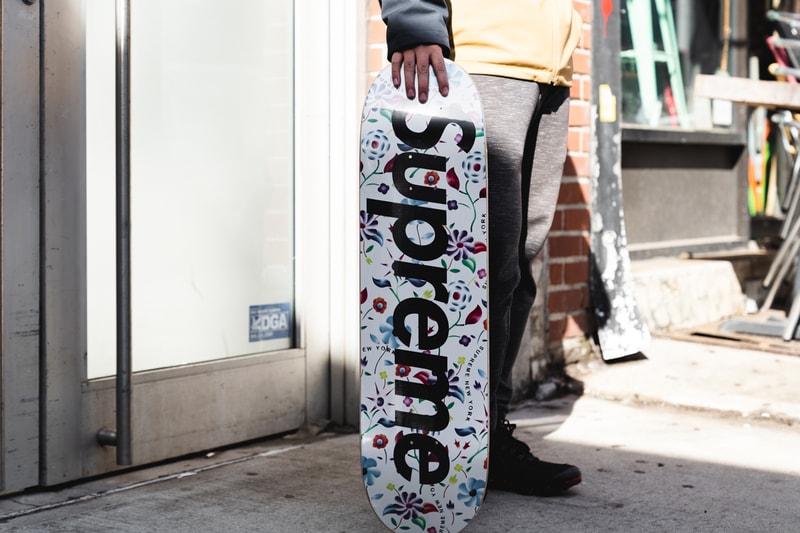 Supreme Airbrushed Floral Skateboard Deck White