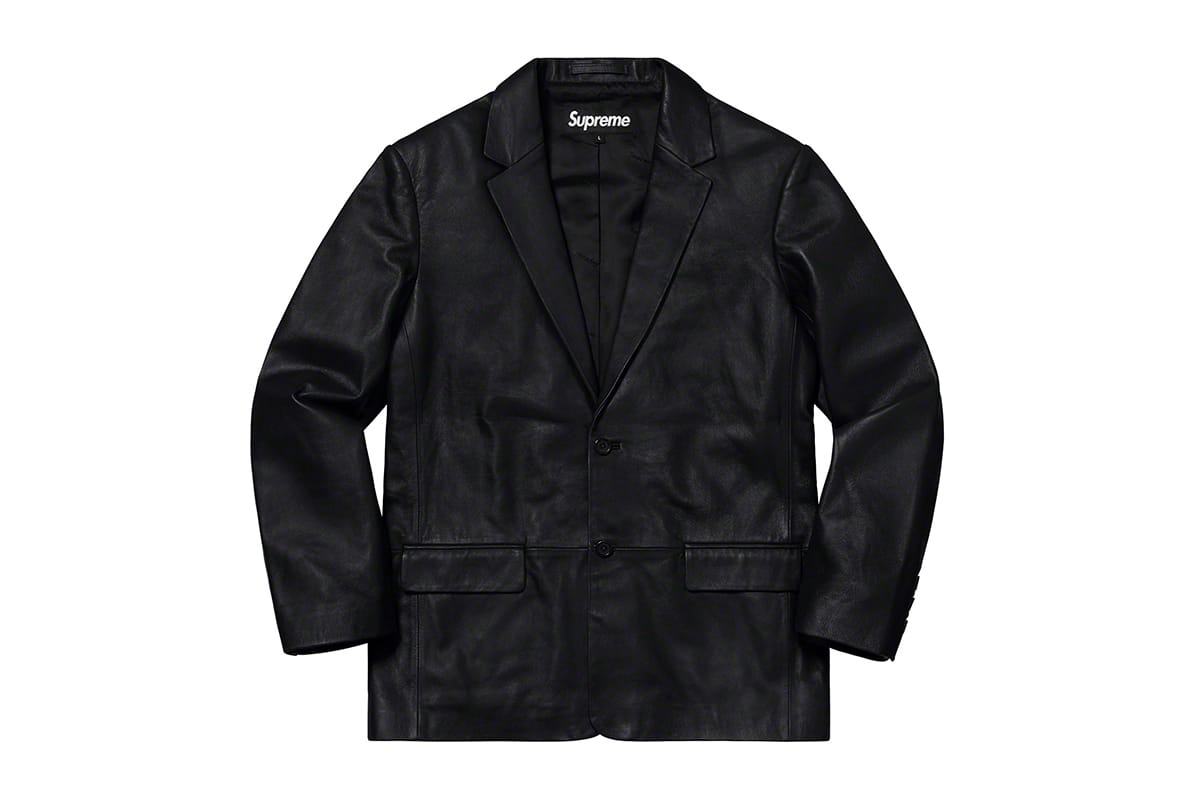 supreme leather blazer