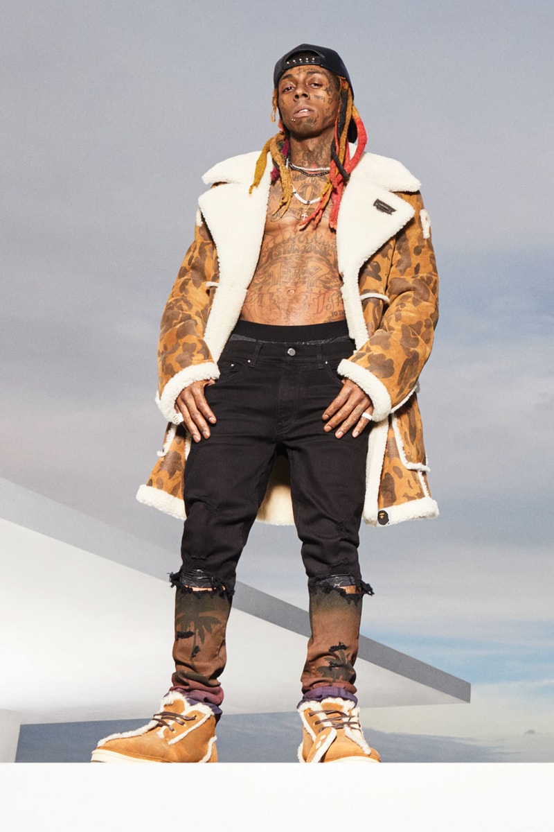 bape ugg collaboration campaign spring summer 2019 ss19 lil wayne slide sandals sneaker drop release date info february 9 2019 buy