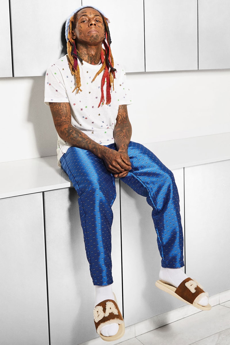 bape ugg collaboration campaign spring summer 2019 ss19 lil wayne slide sandals sneaker drop release date info february 9 2019 buy