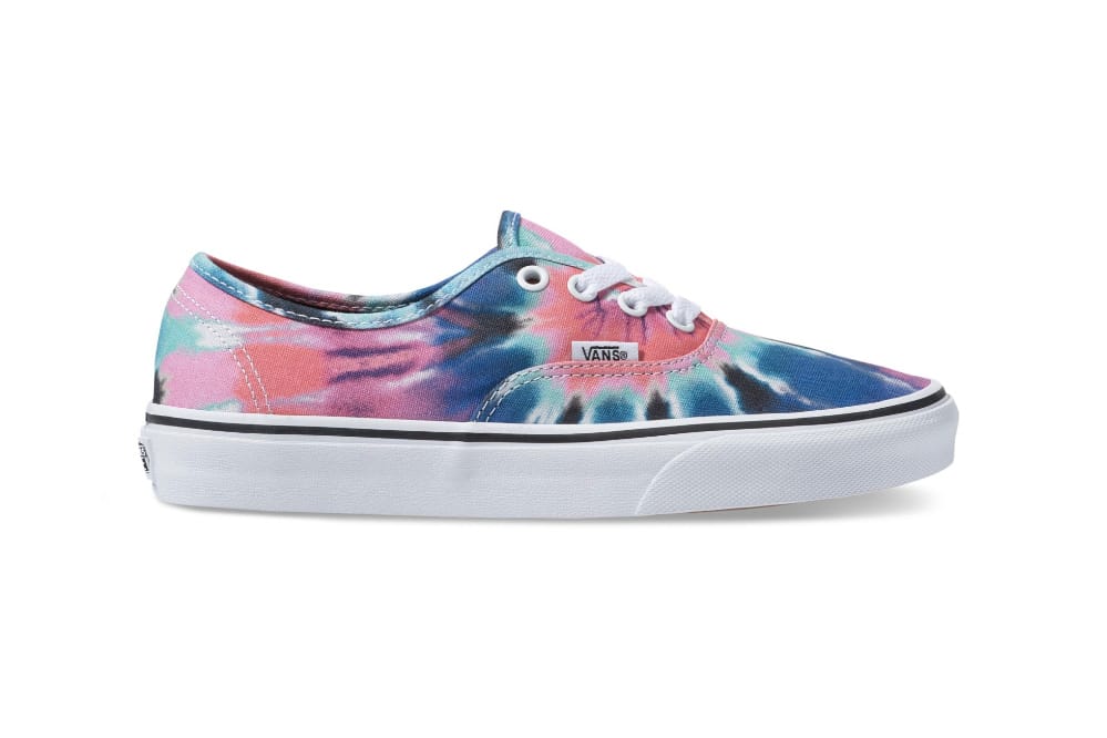 blue and white tie dye vans
