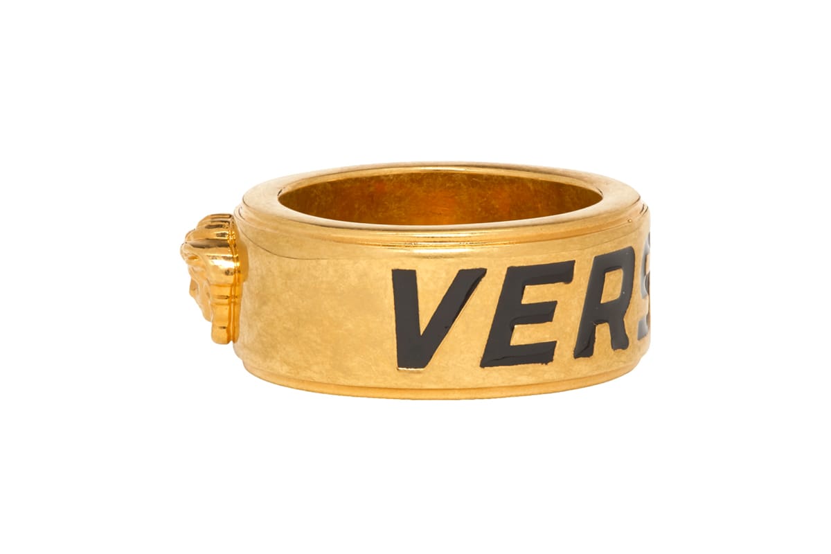 Versace V Logo Circle Ring Gold Gold Plated 17 – Luxe Collective