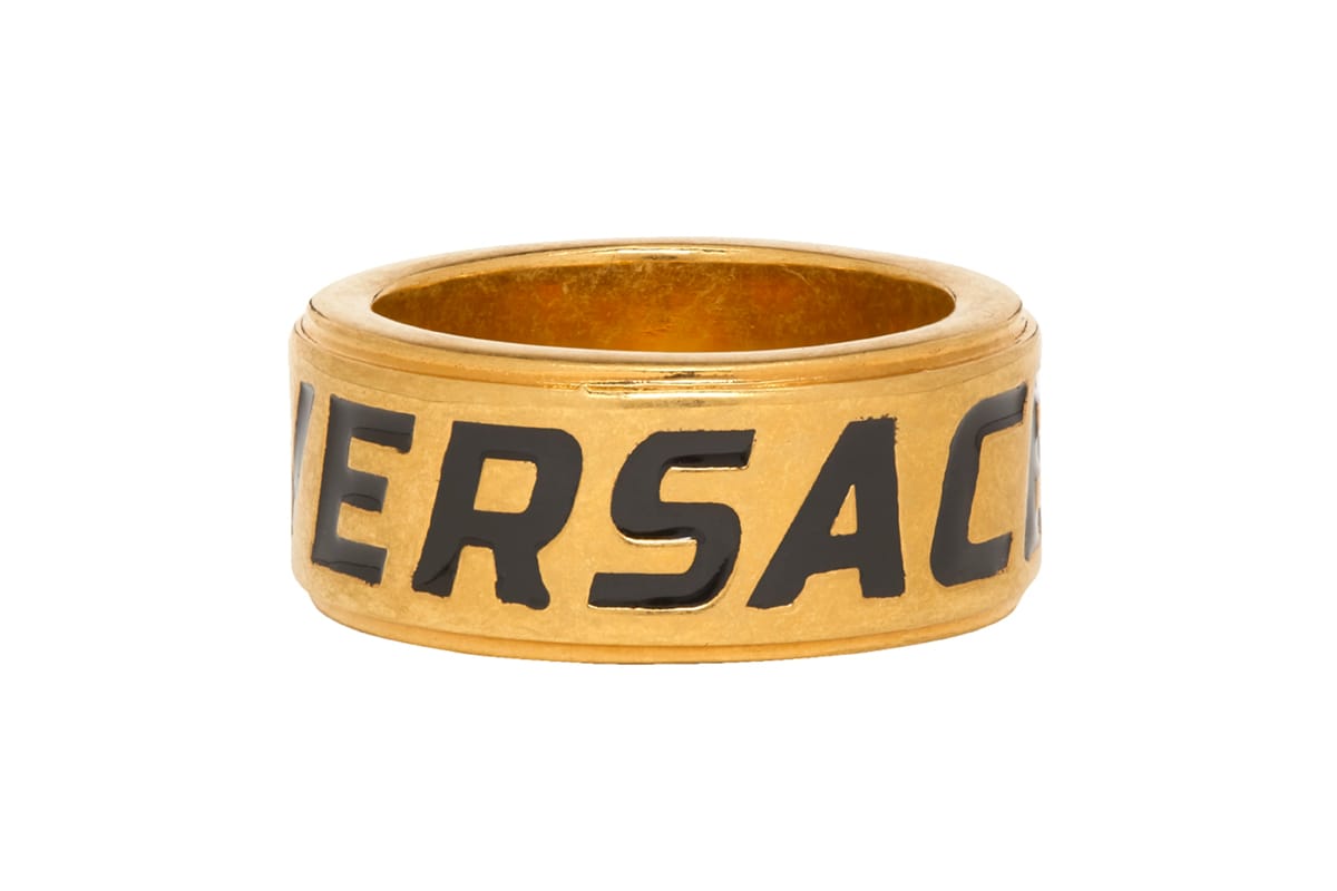Versace gold Medusa-embossed logo signet ring | Drops | Hypebeast