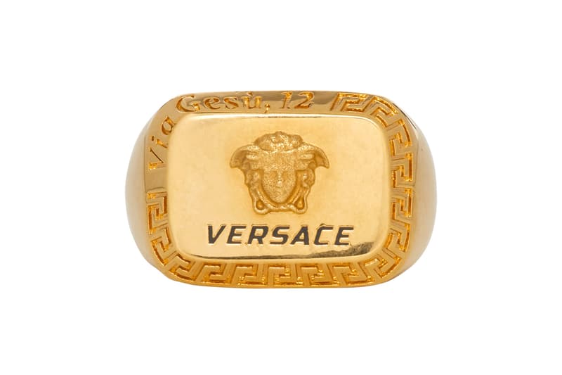 Versace Drop New Statement Rings Info fashion jewellery accessories Gold Medusa Head Release Info Fall winter 2019