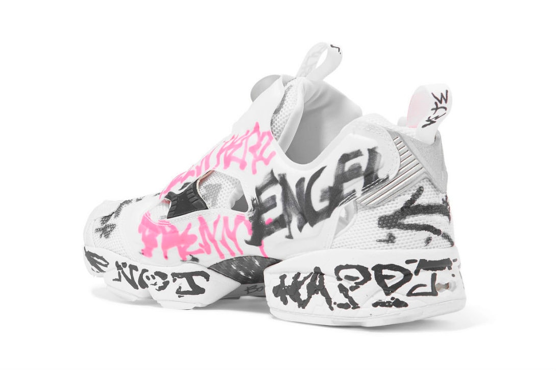 Vetements & Reebok Debut New Instapump Fury pink white graffiti 