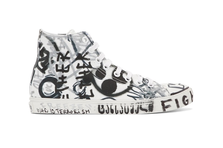 Vetements' Georgian Graffiti Sneakers Are Doused With Anti-War Messages