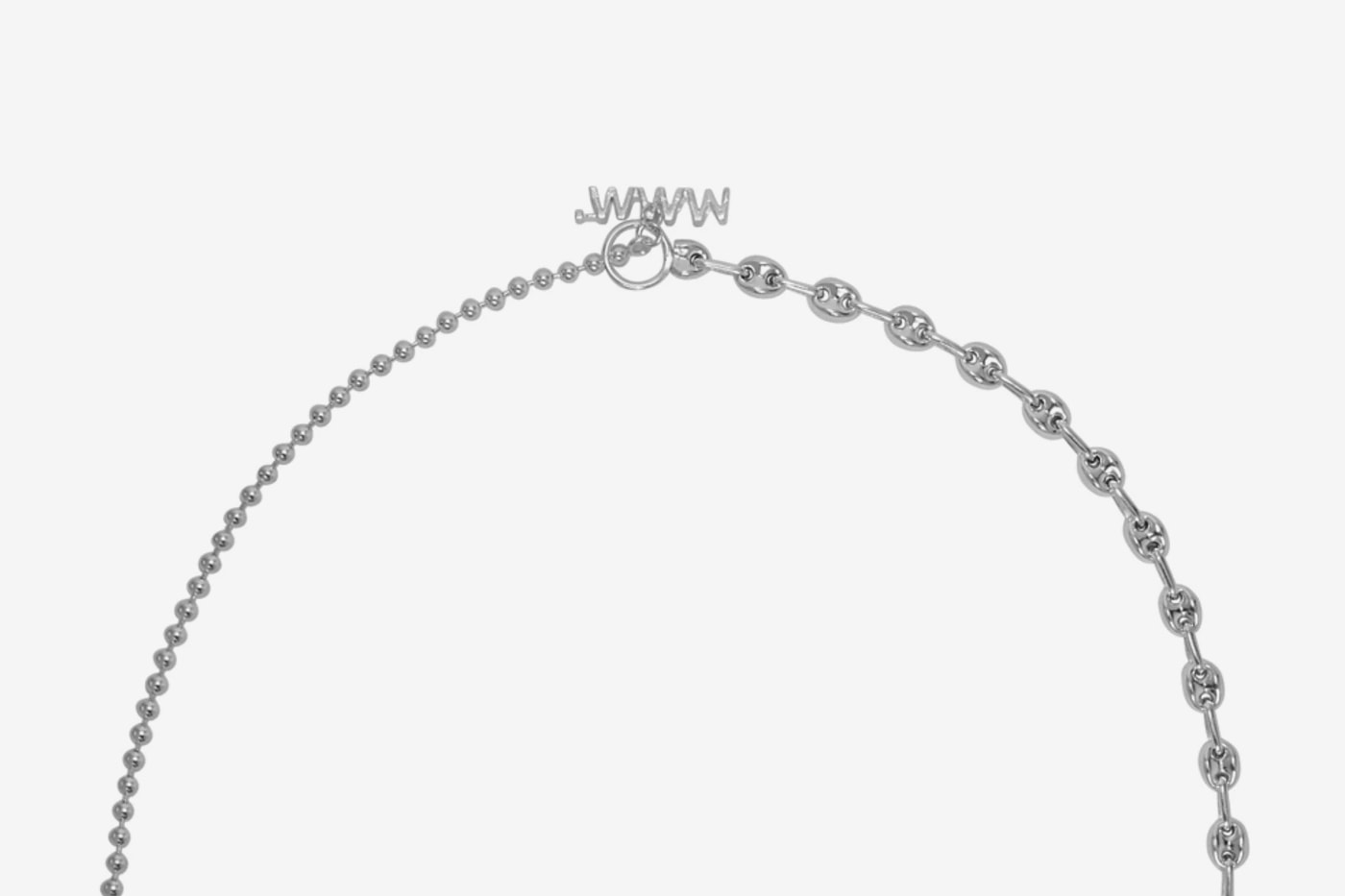 WWW.WILLSHOTT 2-Link Split Chain Necklace Release Silver ball small big 
