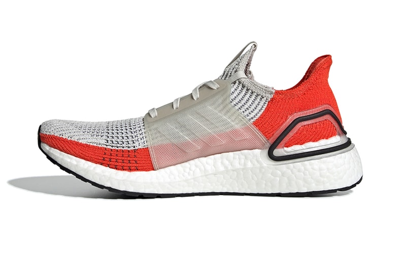 adidas UltraBOOST 2019 Spring Summer SS19 Active Orange Chunky Boost Unit Extra Cushioning Technology NASA White Clear Cage Three Stripes Trefoil Branding New Shape Design Release Information Drop Date