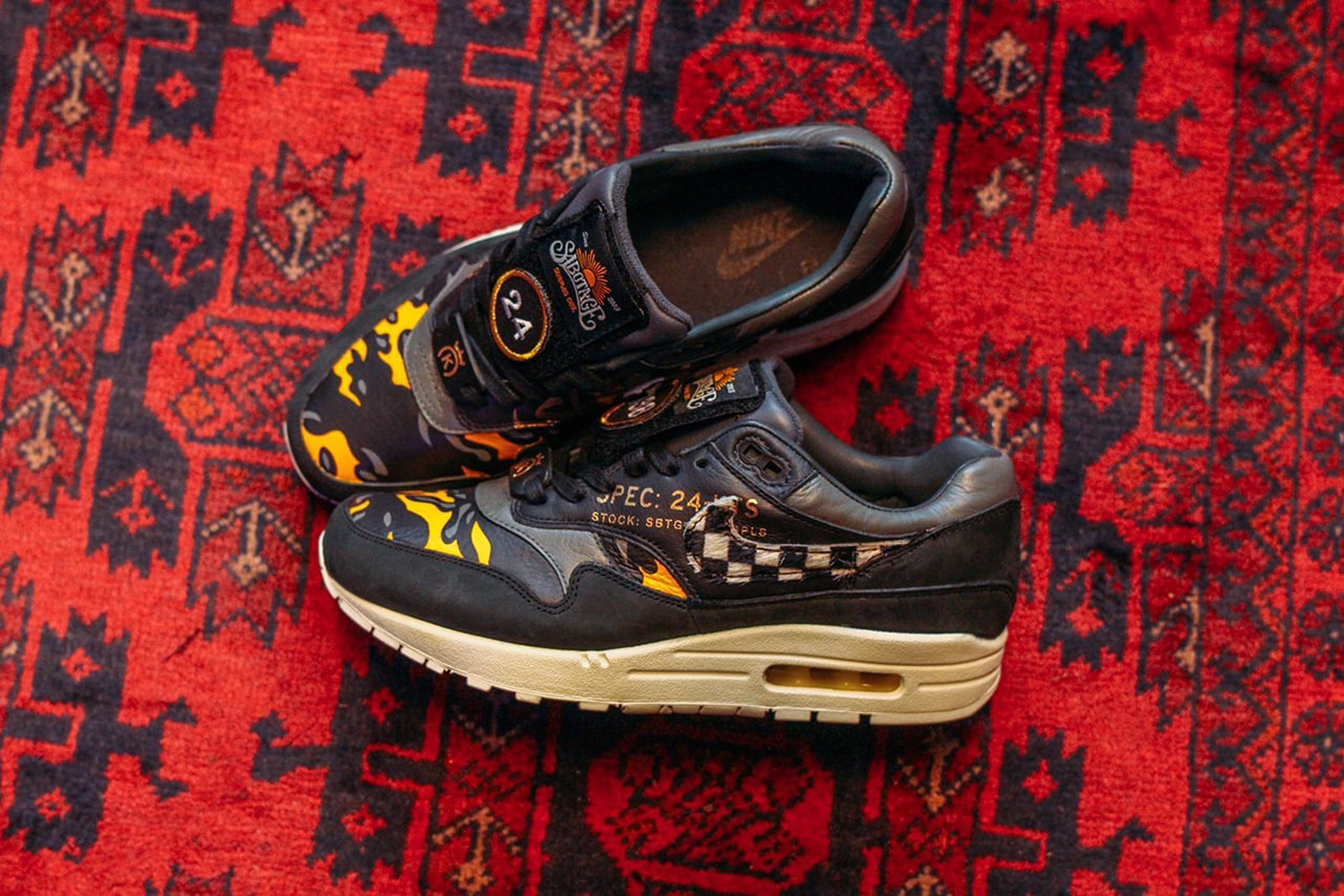 Custom Painted Leather Nike Air Max 90 camouflage Black 