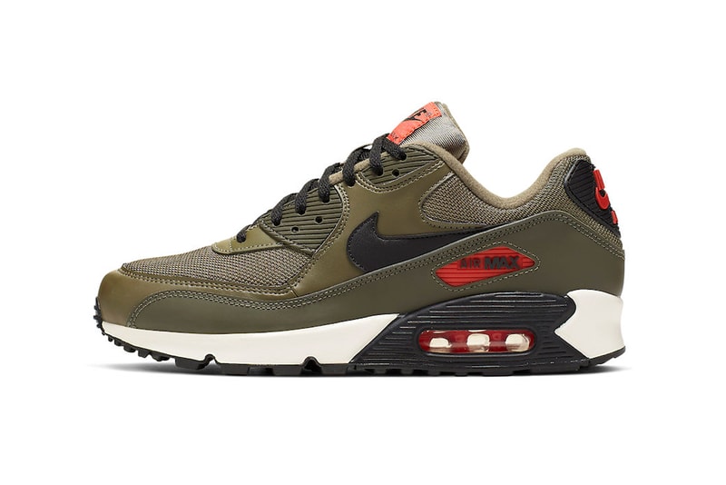 nike air max 90 essential sneakers khaki green undefeated colorway 