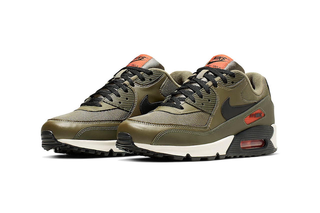 nike air max 90 essential sneakers khaki green undefeated colorway 