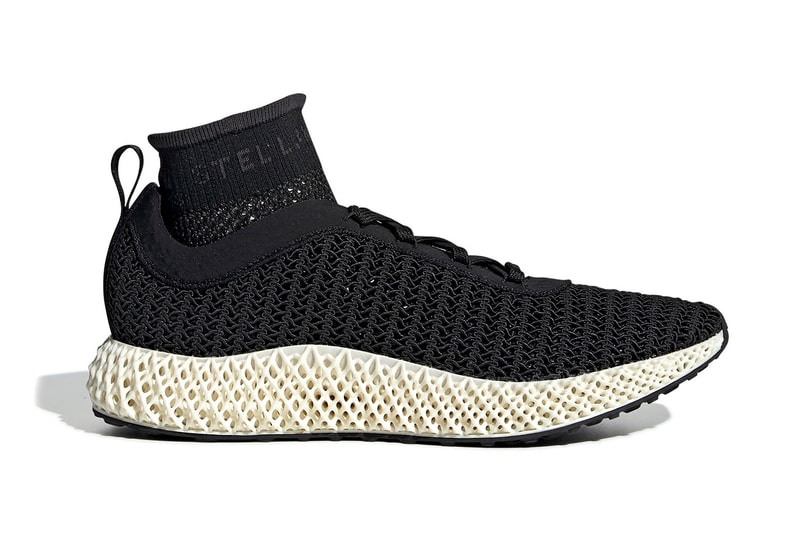 Stella McCartney x adidas AlphaEdge 4D futurecraft black sock liner white 3d printed three stripes
