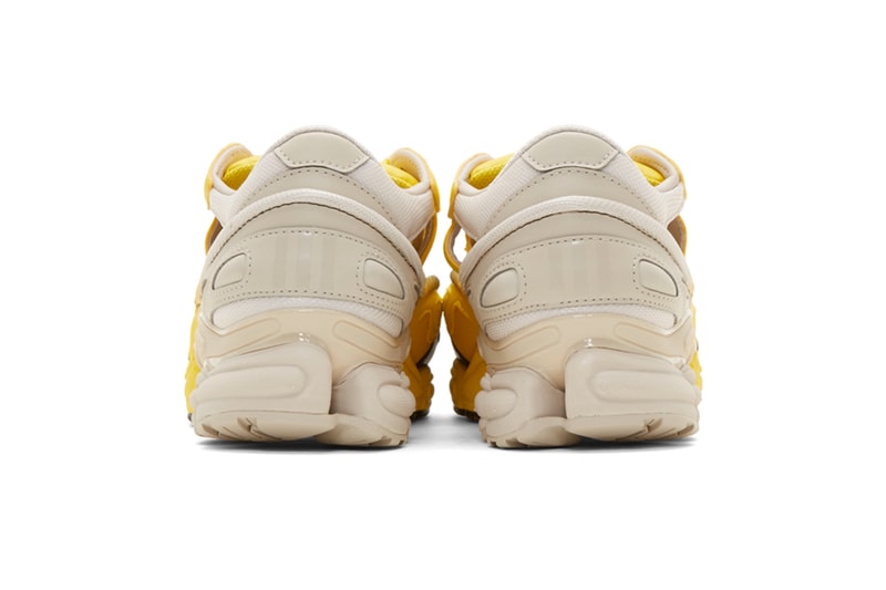 Raf Simons x adidas Replicant Ozweego Gradient sock pack sneakers yellow & black red & blue release info pricing stockist ssense 