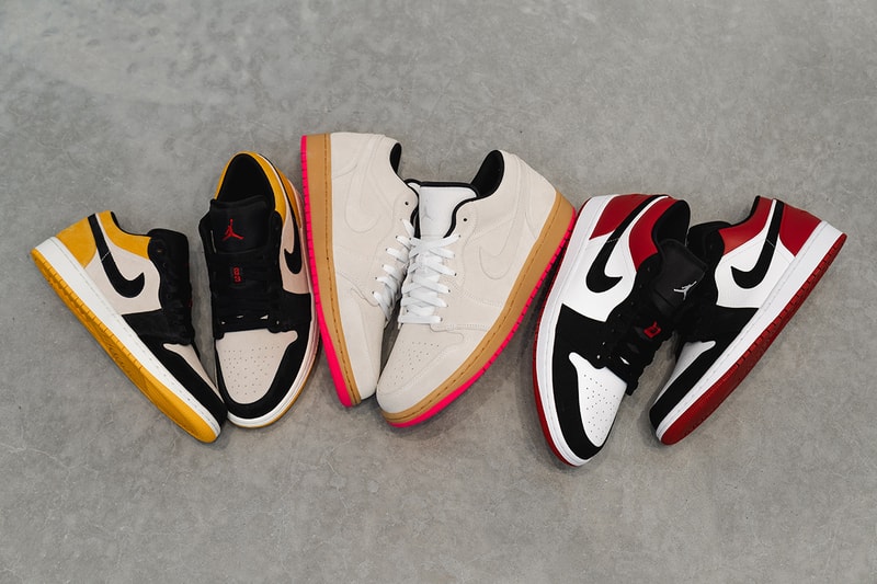 air jordan 1 low jordan brand 2019 spring footwear skateboarding sail gym red university gold black white yellow hyper pink white black gym red