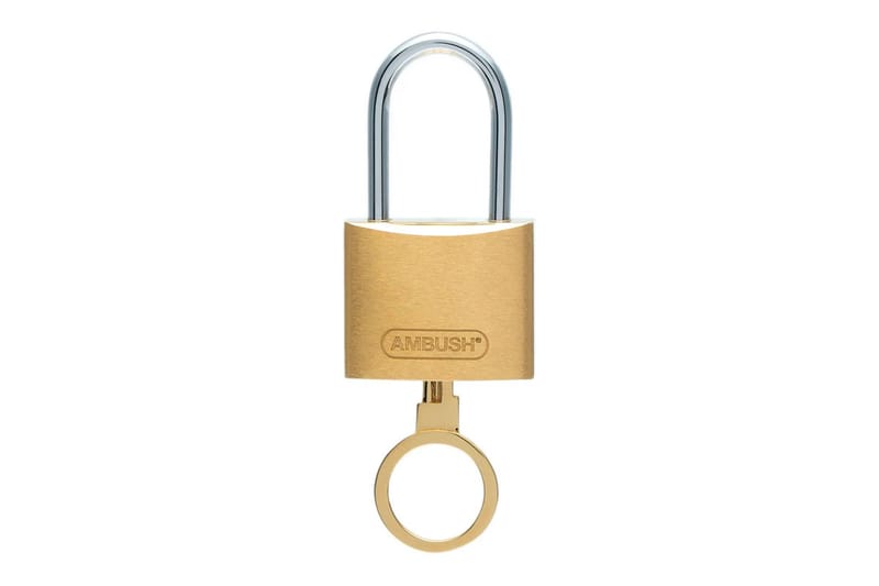 AMBUSH Keeps You Locked With Gold-Toned Padlock Keyring