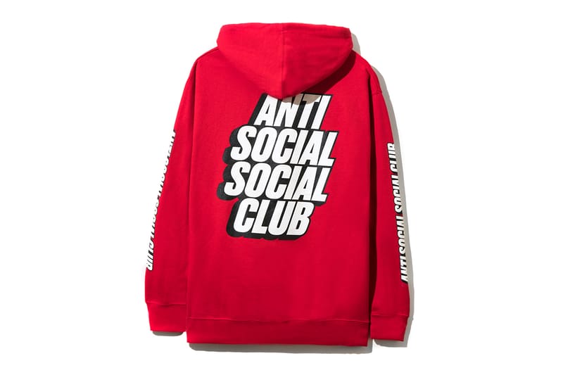 anti social social club hoodie red
