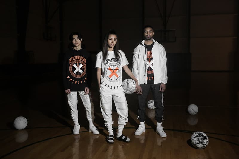 Astrid Andersen x XHIBTION Sportswear Collection Lookbook fashion lookbooks Scandinavia basketball 3m reflective stripes x orange black white
