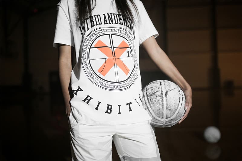 Astrid Andersen x XHIBTION Sportswear Collection Lookbook fashion lookbooks Scandinavia basketball 3m reflective stripes x orange black white