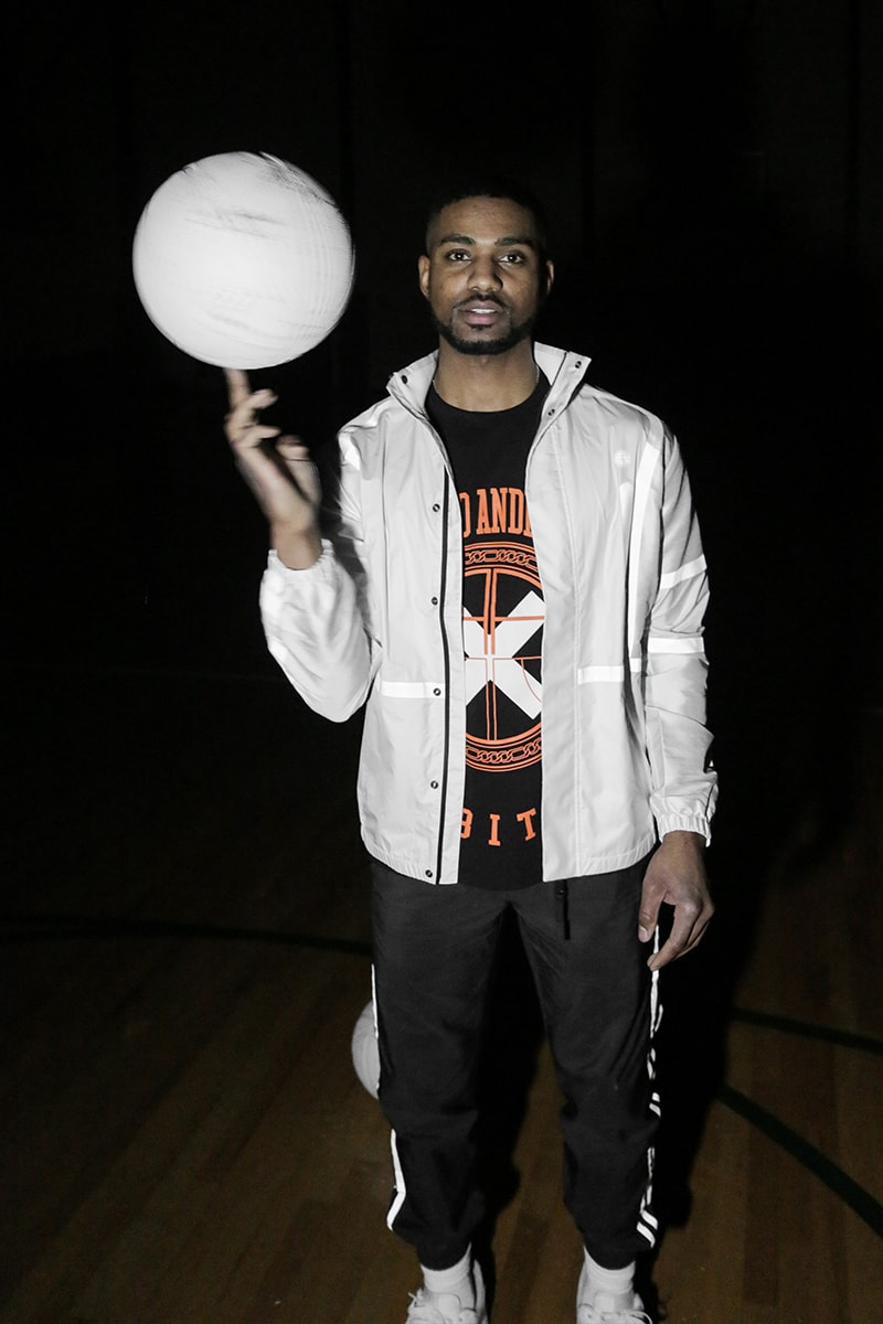 Astrid Andersen x XHIBTION Sportswear Collection Lookbook fashion lookbooks Scandinavia basketball 3m reflective stripes x orange black white