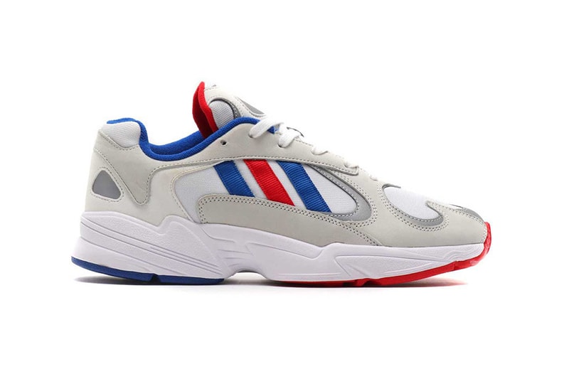 atmos adidas Yung 1 Barber Shop Falcon Dorf Red White Blue Silver Japanese Retailer Three Stripes OG Chunky Shoe Silhouette Release Information March 16 Drop Date
