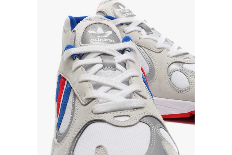 atmos adidas Yung 1 Barber Shop Falcon Dorf Red White Blue Silver Japanese Retailer Three Stripes OG Chunky Shoe Silhouette Release Information March 16 Drop Date