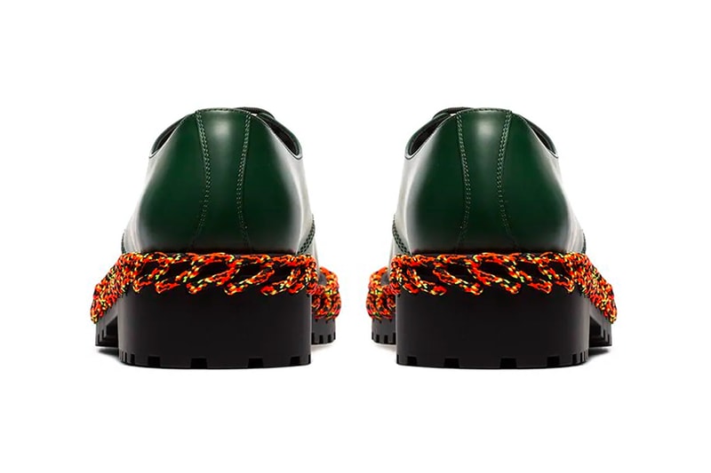 Balenciaga Laced Sole Leather Derby Shoes Release Green Orange Black Demna Gvasalia 