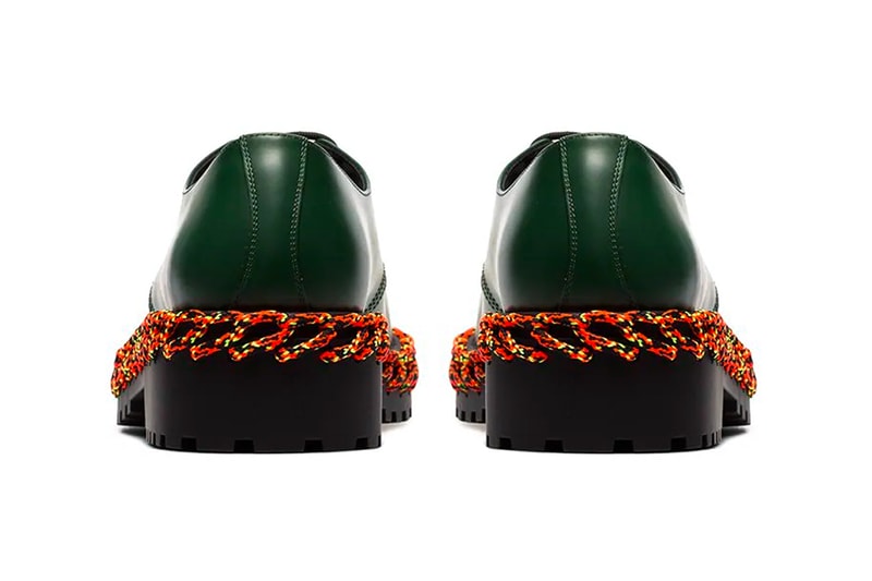 Balenciaga Laced Sole Leather Derby Shoes Release Green Orange Black Demna Gvasalia 