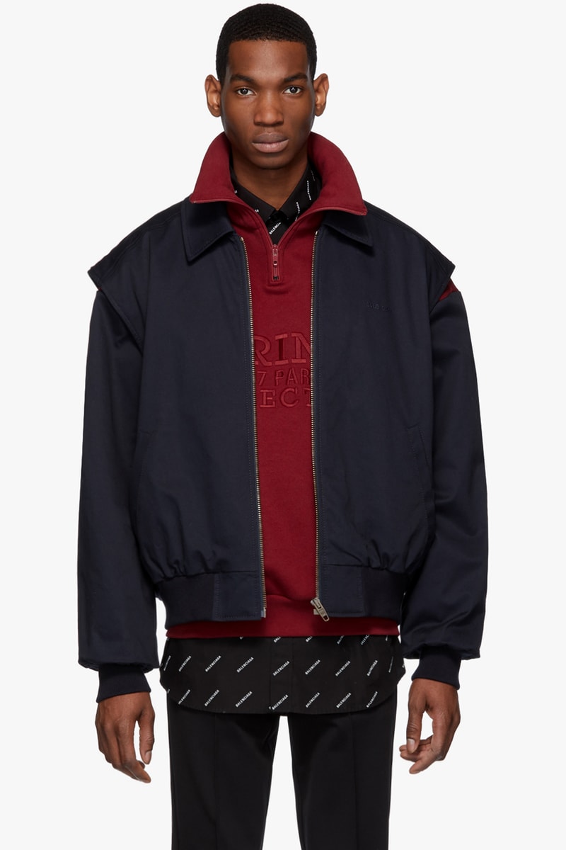 balenciaga twin set jacket black navy release ssense
