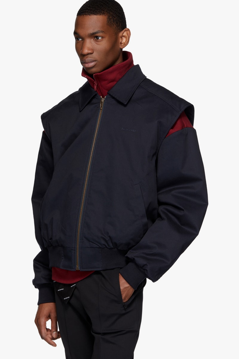 balenciaga twin set jacket black navy release ssense