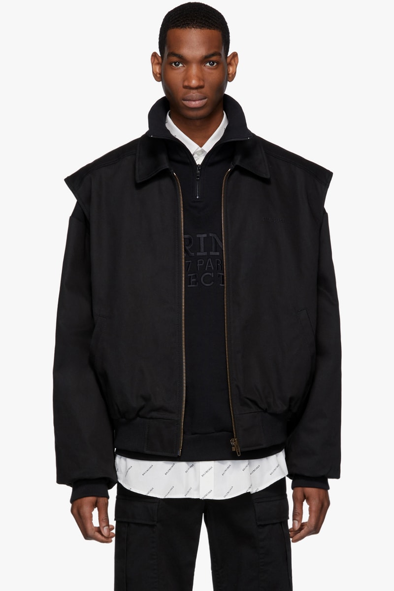 balenciaga twin set jacket black navy release ssense