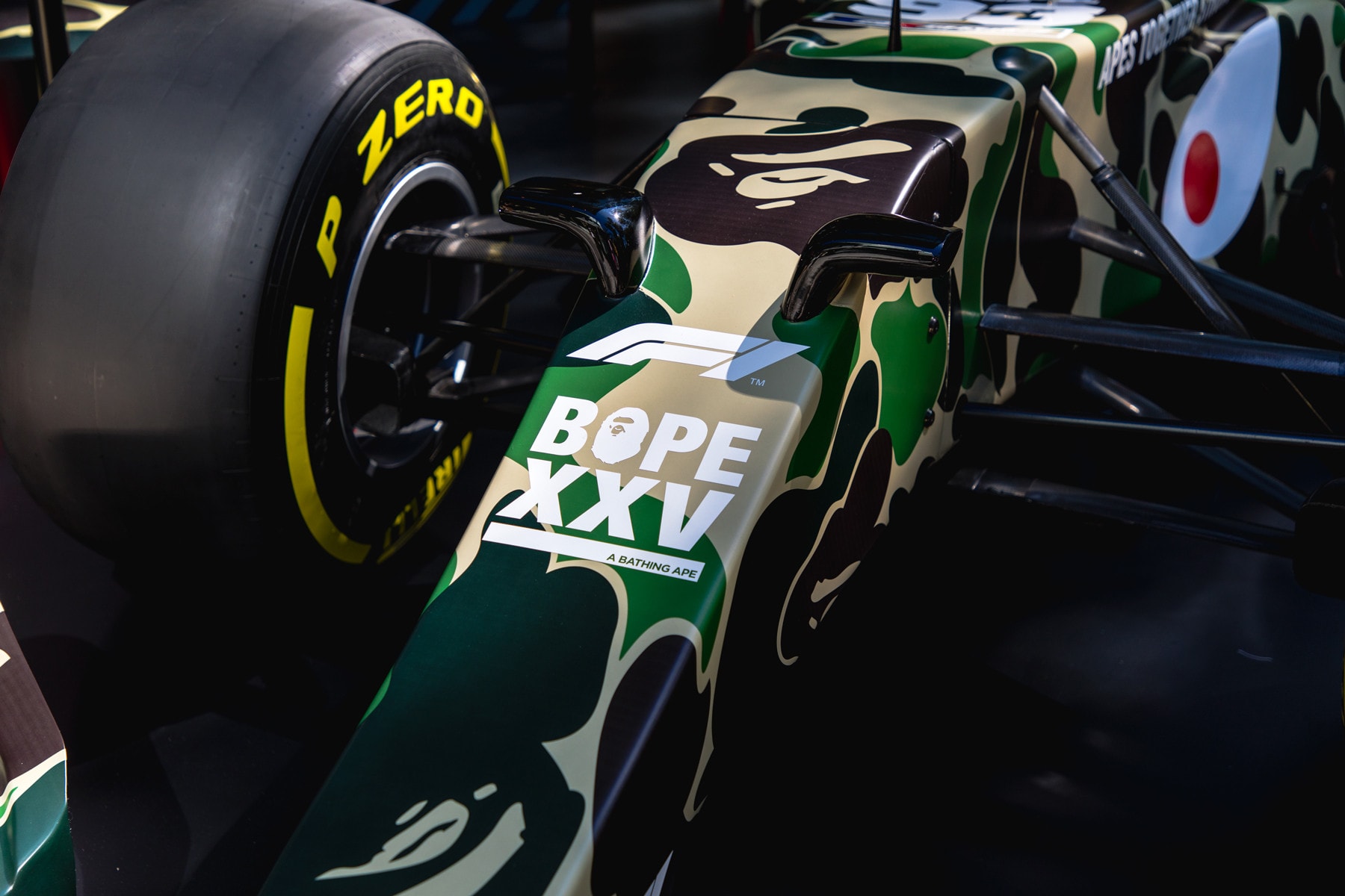 Formula 1 x BAPE Formula 1 Collaboration teasers race car f1 green 1st camo ape head spring summer 2019 automobiles 